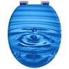 vidaXL Toilet Seat 2 pcs Blue Drop 44 x 38 cm MDF board