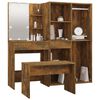 vidaXL Dressing Table Set with LED Smoked Oak Engineered Wood