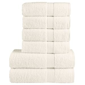 vidaXL 6 Piece Premium Towel Set SOLUND Cream 600 gsm