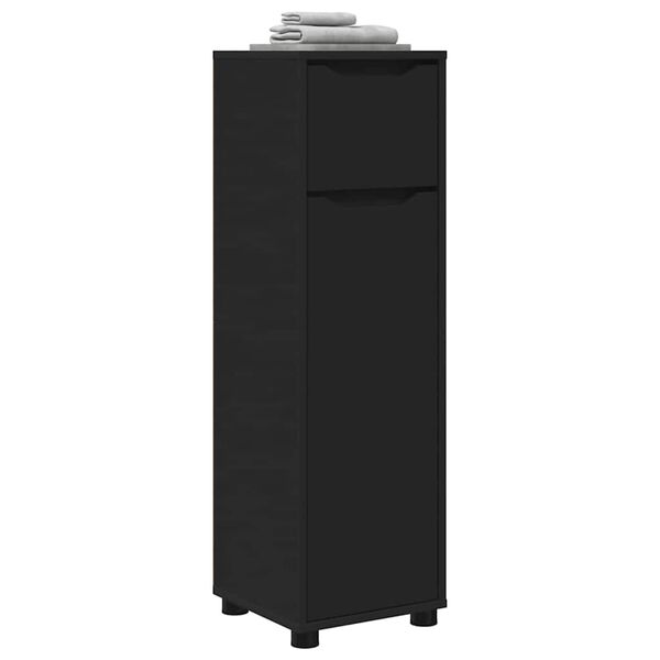 vidaXL Bathroom Cabinet Black 30.5 x 30 x 101 cm Engineered Wood