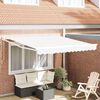 vidaXL Awning Retractable Manual White 3 x 2.5 m Polyester and metal