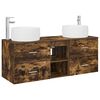 vidaXL Bathroom Furniture Set 3 pcs Smoked Oak 49.5 x 44.5 x 66 cm