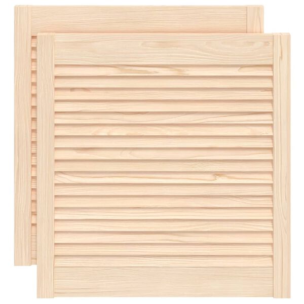 vidaXL Cabinet Doors Louvred Design 2 pcs 61.5x59.4 cm Solid Wood Pine