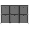 vidaXL 6-Cube Display Shelf with Boxes Grey 103x30x72.5 cm Fabric