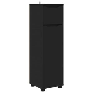 vidaXL Bathroom Cabinet Black 30.5 x 30 x 101 cm Engineered Wood