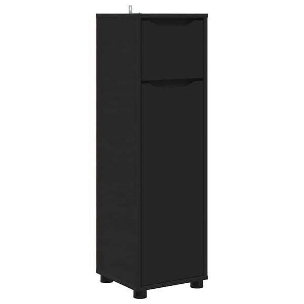 vidaXL Bathroom Cabinet Black 30.5 x 30 x 101 cm Engineered Wood