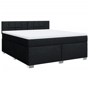 vidaXL Box Spring Bed with Mattress Black 180x200 cm Fabric