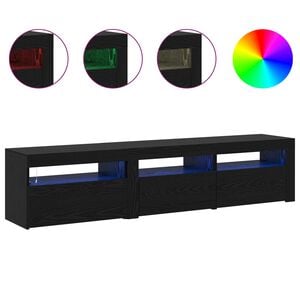 vidaXL TV Cabinet 2 pcs Black Oak 180 x 35 x 40 cm Engineered Wood