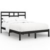vidaXL Bed Frame without Mattress Black Solid Wood 120x190 cm