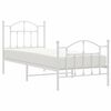 vidaXL Metal Bed Frame without Mattress with Footboard White 90x200cm