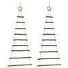 vidaXL Hanging Christmas Trees with Top Stars 2 pcs 55x120 cm Natural Branch