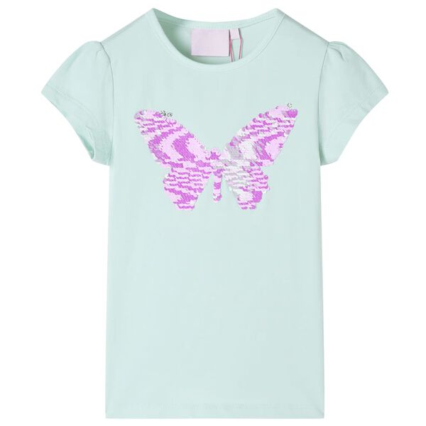 Kids' T-shirt with Cap Sleeves Light Mint 104