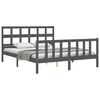 vidaXL Bed Frame without Mattress Grey King Size Solid Wood Pine