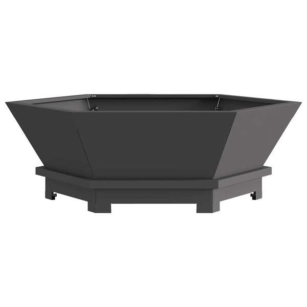 vidaXL Fire Pit Black 75 x 75 x 28 cm Steel