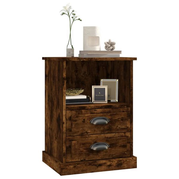 vidaXL Bedside Cabinet Smoked Oak 43x36x60 cm