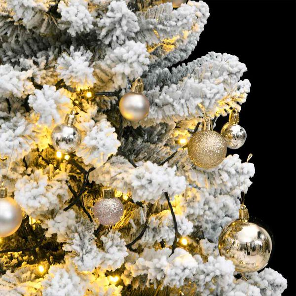 vidaXL Artificial Hinged Christmas Tree 150 LEDs & Ball Set 150 cm