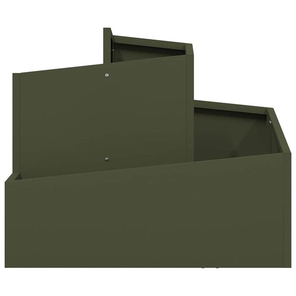 vidaXL Garden Planter Olive Green 60 x 60 x 50 cm Cold-rolled Steel