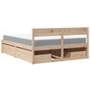 vidaXL Bed with Drawers and Mattress 160x200 cm Solid Wood Pine