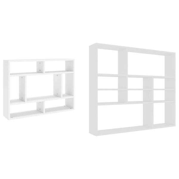 vidaXL Wall Shelf White 75x16x55 cm Engineered Wood