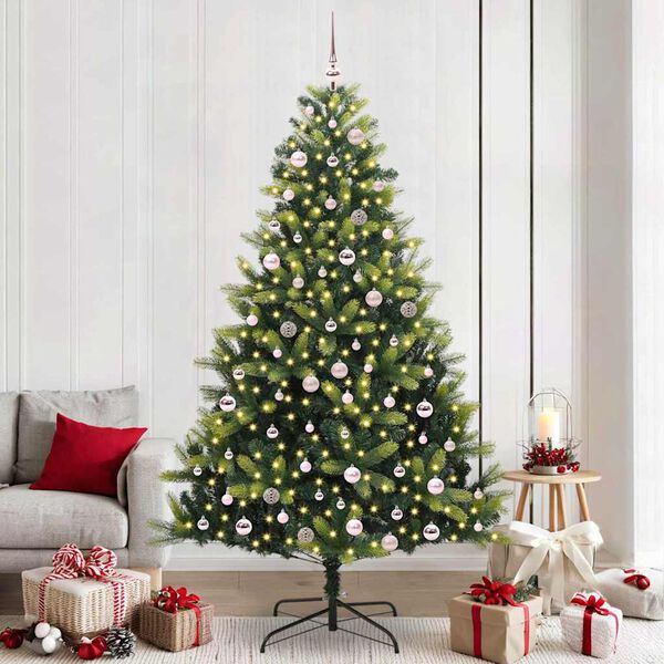 vidaXL Artificial Hinged Christmas Tree 300 LEDs Green 240 cm