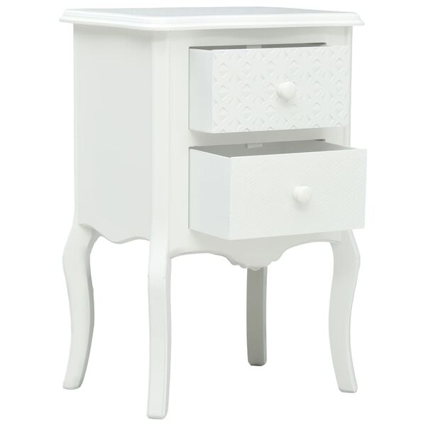 vidaXL Bedside Cabinet White 43x32x65 cm MDF