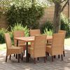 vidaXL Dining Chairs 6 pcs Brown Natural Rattan