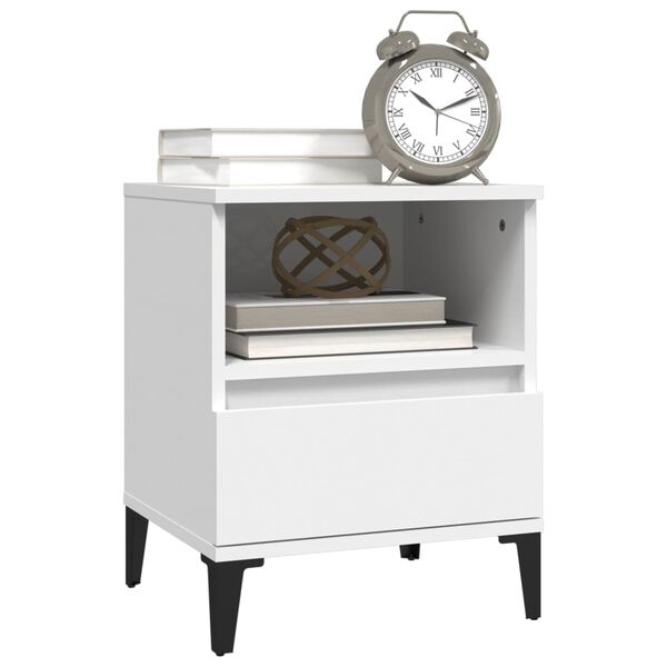 vidaXL Bedside Cabinet White 40x35x50 cm