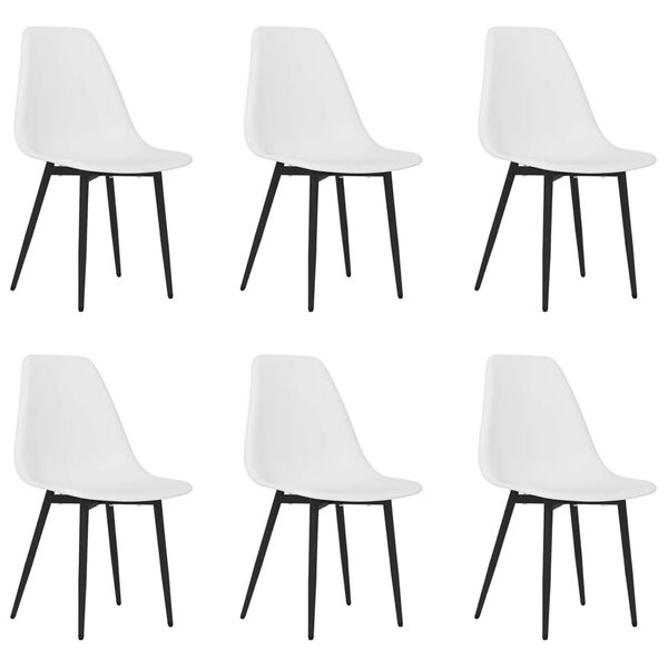 vidaXL Dining Chairs 6 pcs White PP