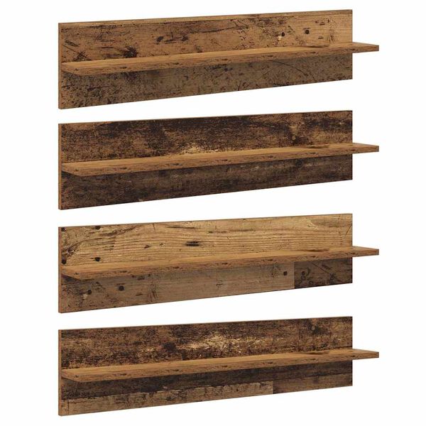 vidaXL Wall Shelves 4 pcs Old Wood 80 x 11.5 x 18 cm Engineered Wood
