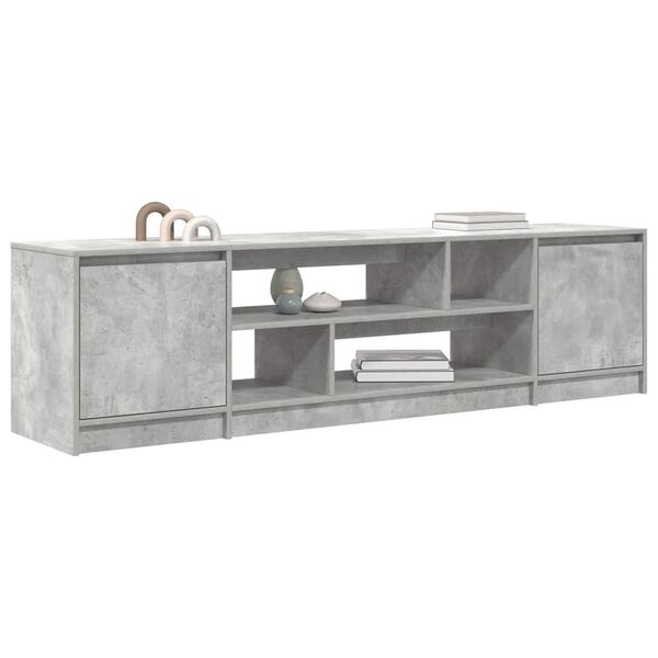 vidaXL TV Cabinet Concrete Grey 188.5x41x50 cm Engineered Wood