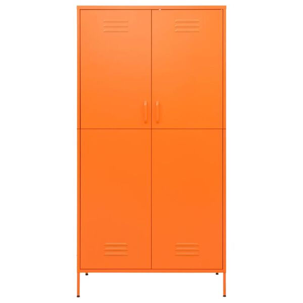 vidaXL Wardrobe Orange 90x50x180 cm Steel