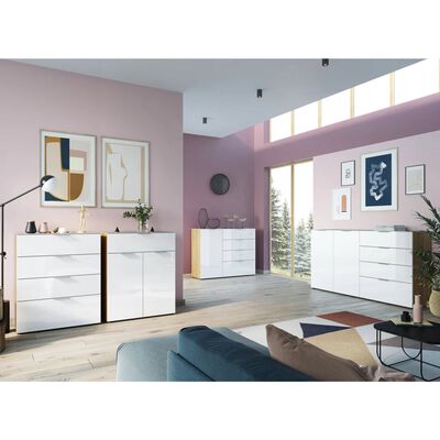 Germania Chest of 4 Drawers GW-Oakland White and Oak