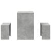 vidaXL 3 Piece Dining Table and Bench set Concrete Grey Engineered Wood