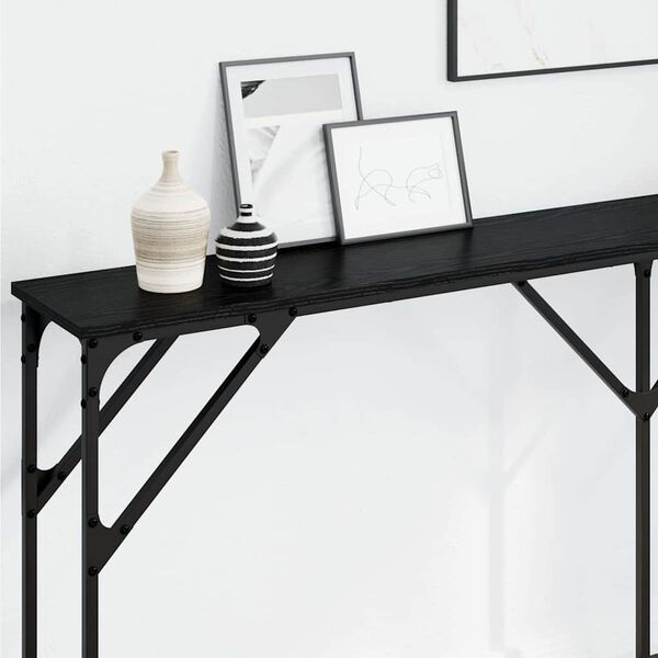 vidaXL Console Table Black oak 180 x 23 x 75 cm