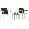 vidaXL Garden Dining Set 3 pcs Brown and Black Solid Teak Wood