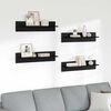 vidaXL Wall Shelves 4 pcs Black Oak 80 x 11.5 x 18 cm Engineered Wood