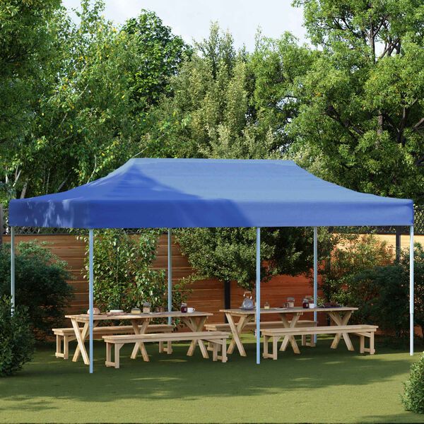 vidaXL Party Tent Folding Blue 291 x 580 x 315 cm Oxford Fabric
