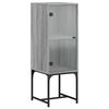 vidaXL Side Cabinet with Glass Door Grey Sonoma 35x37x100 cm