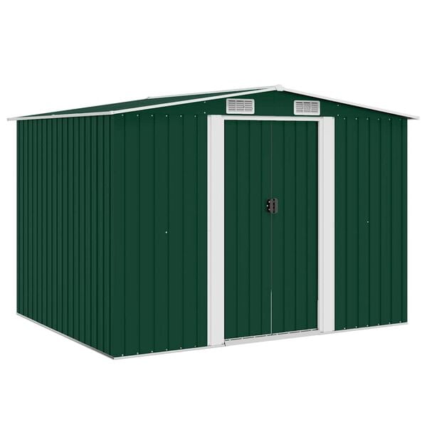 vidaXL Garden Storage Shed Green Metal 257x205x178 cm