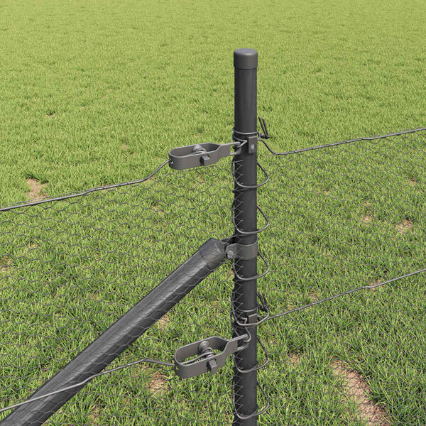 vidaXL Fence Post Grey 25 x 0.5 m (13 mm mesh) Steel