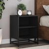 vidaXL Bedside Cabinet Black 40x31x50 cm Engineered Wood and Metal