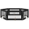 vidaXL Dog Gate with Stands 6 pcs Black Oak 100 x 60 cm