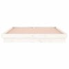 vidaXL LED Bed Frame without Mattress White 140x190 cm Solid Wood