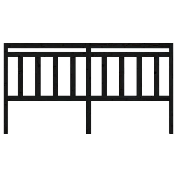 vidaXL Bed Headboard Black 186x4x100 cm Solid Wood Pine