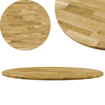 vidaXL Table Top Solid Oak Wood Round 23 mm 400 mm