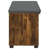 vidaXL Hall Bench with Cushion Plain Smoked Oak 100 x 38 x 46 cm