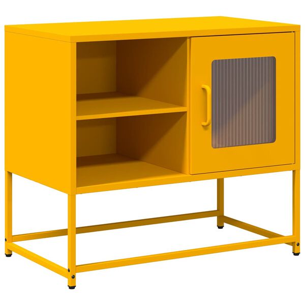 vidaXL TV Cabinet Mustard Yellow 68x39x60.5 cm Steel