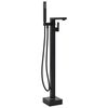 vidaXL Freestanding Bathtub and Faucet 210 L 90 cm Black