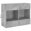 vidaXL TV Wall Cabinet with LED Lights Concrete Grey 78.5x30x60.5 cm