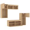 vidaXL 5 Piece TV Wall Units with LED Sonoma Oak Engineered Wood